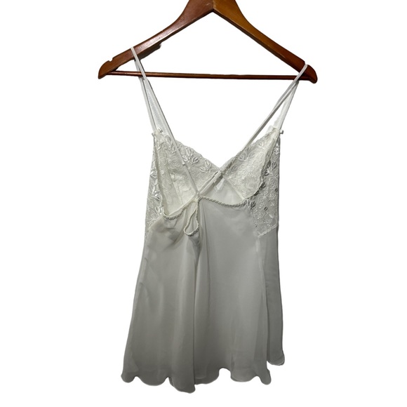 INTIMO AMORE WHITE LACE SHEER CHEMISE LINGERIE TOP SIZE LARGE - Picture 12 of 13